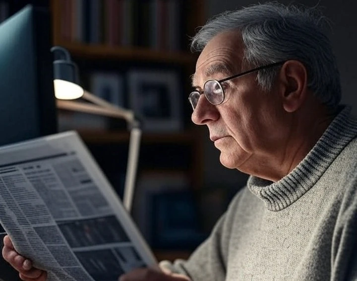 personne lisant un journal
